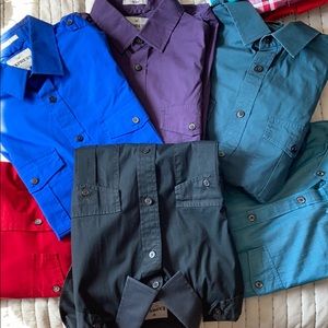 Six medium military style express shirts